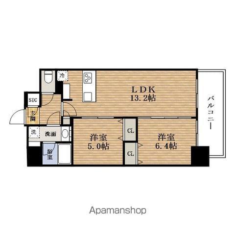 URBANEX南新町(2LDK/4階)の間取り写真