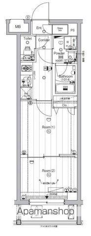PREMIUM CUBE 東高円寺(2K/3階)の間取り写真