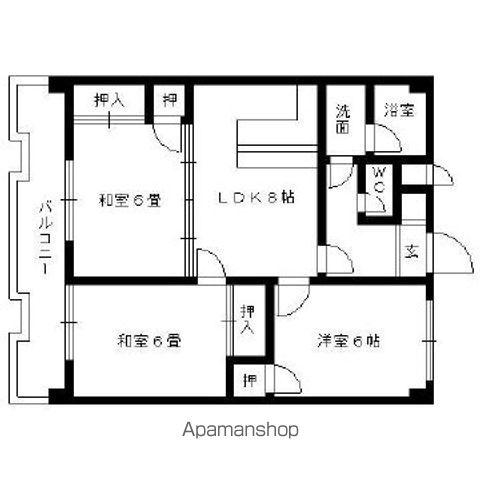 グリーンポート潤(3DK/2階)の間取り写真