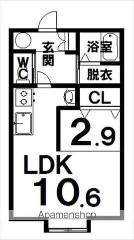 LIBER(1LDK/2階)の間取り写真