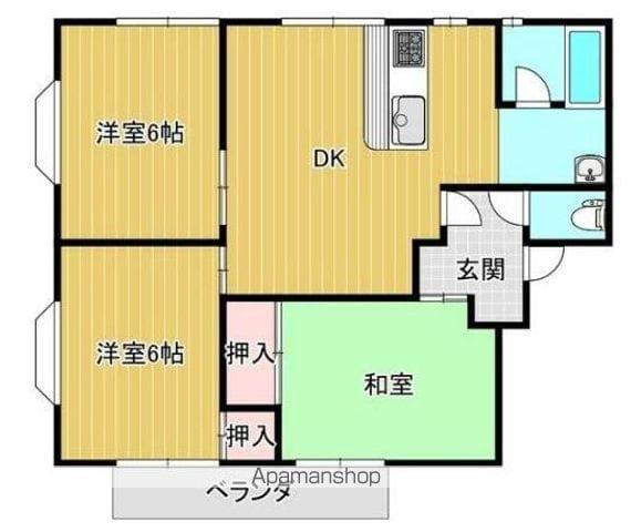 牟礼ぐらしROOMⅡ(3DK/2階)の間取り写真