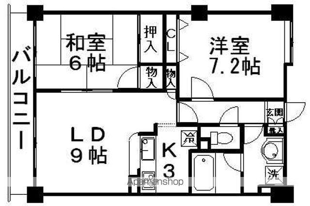 アウラ10(2LDK/8階)の間取り写真