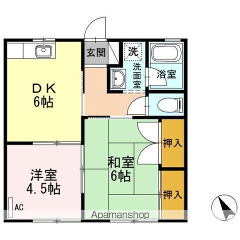 コンフレール末武(2DK/1階)の間取り写真