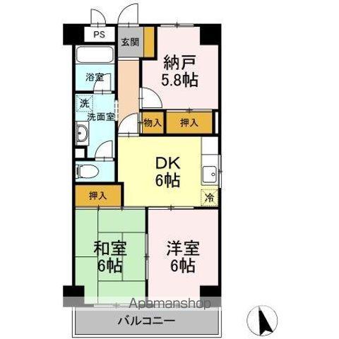 グランドール高橋(3DK/3階)の間取り写真