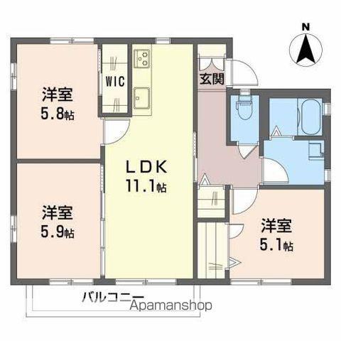 メイプル仁保南(3LDK/1階)の間取り写真