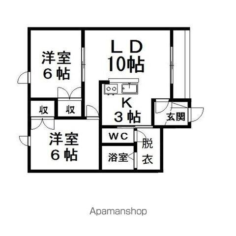グレイス小泉Ⅰ(2LDK/1階)の間取り写真