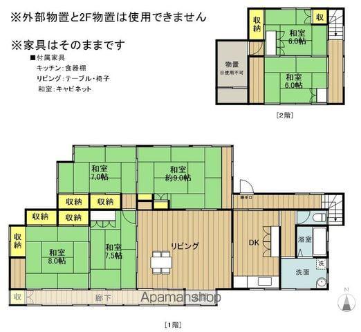 東北本線 本宮駅(福島) 徒歩38分 2階建 築63年(6LDK)の間取り写真