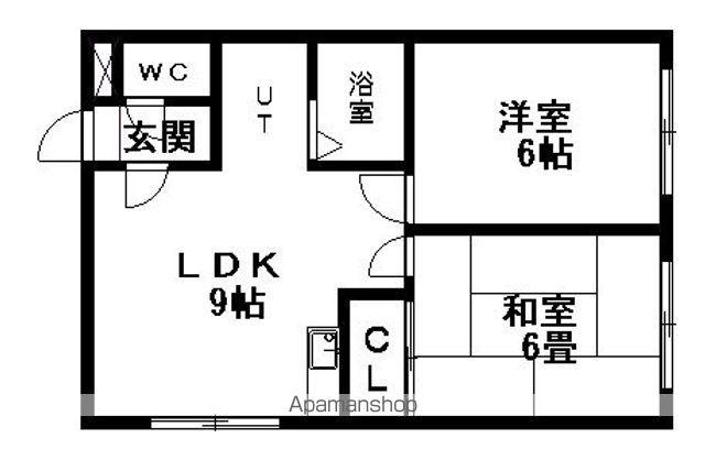 ラフォーレひばりヶ丘(2DK/1階)の間取り写真