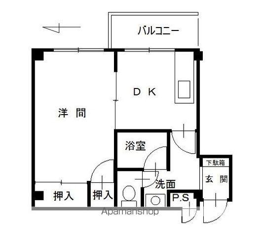 第6ミサワハウス(1DK/2階)の間取り写真