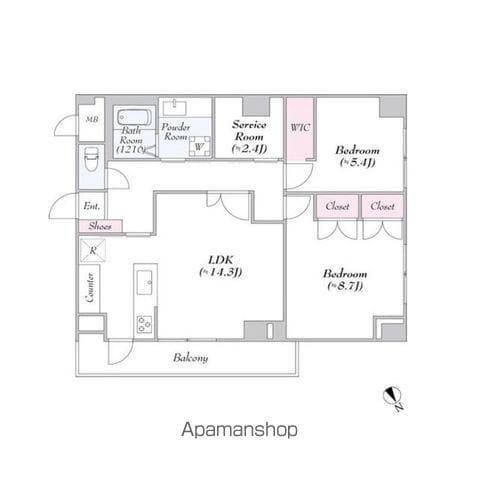 ヴァンテ・アン神楽坂(2SLDK/3階)の間取り写真