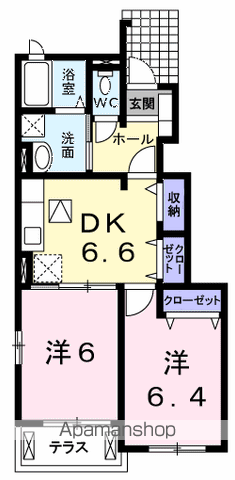 トラスト・コート(2DK/1階)の間取り写真