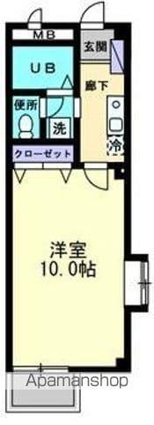 カレッジハイツ山地A・B棟(1K/1階)の間取り写真