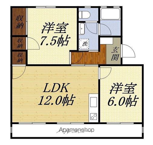 サンフラワーIII(2LDK/4階)の間取り写真