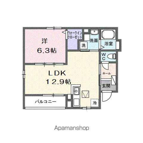 ブリリアントⅡ(1LDK/1階)の間取り写真