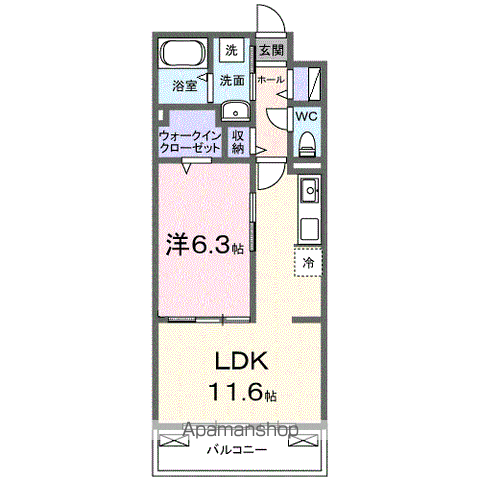 アウラティエ(1LDK/3階)の間取り写真