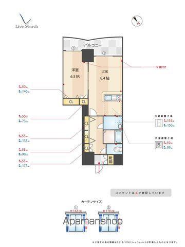 ロイヤルコンフォート渡辺通252(1LDK/4階)の間取り写真