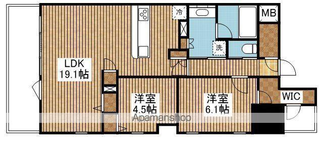 ザ・プレミア新潟駅万代(2LDK/2階)の間取り写真
