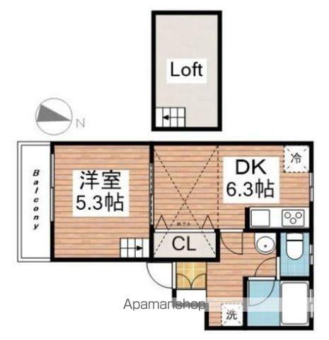 KAYコーポカシマA棟(1DK/2階)の間取り写真