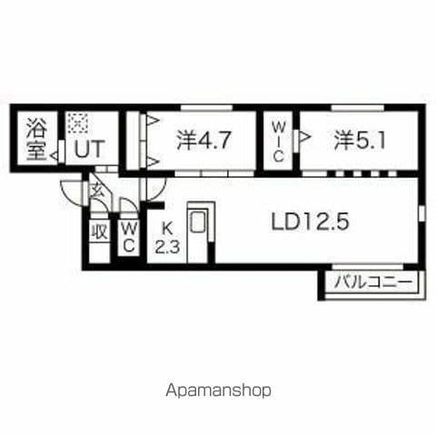 ソティーヌ南郷通(2LDK/3階)の間取り写真