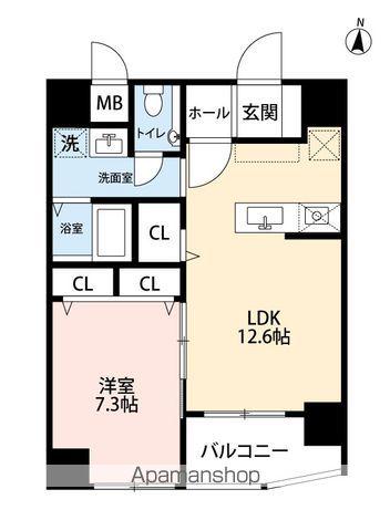 エグゼ博多コンドミニアム(1LDK/4階)の間取り写真