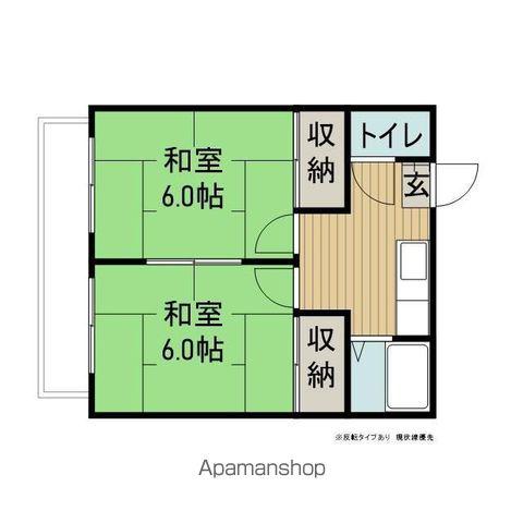 コーポ赤沼2(2K/2階)の間取り写真