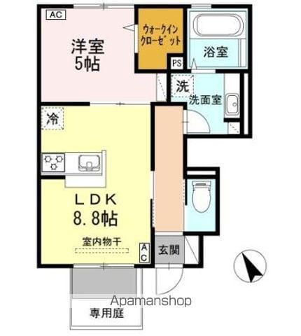 サニーヒル(1LDK/1階)の間取り写真