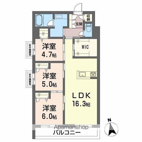 ディアマント番町(3LDK/2階)の間取り写真