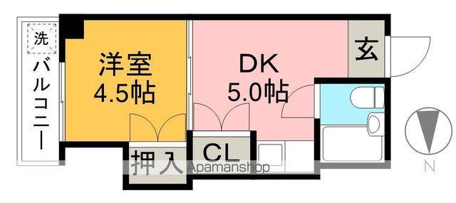 山下ナワテハイツ(1DK/4階)の間取り写真