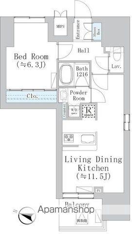ウェスタ板橋仲宿(1LDK/8階)の間取り写真