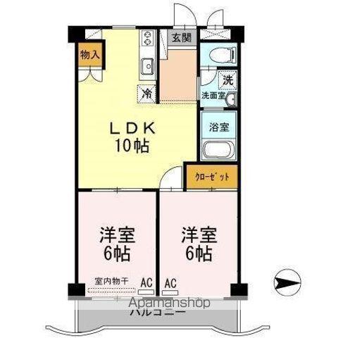 ローゼ宮尾(2LDK/3階)の間取り写真