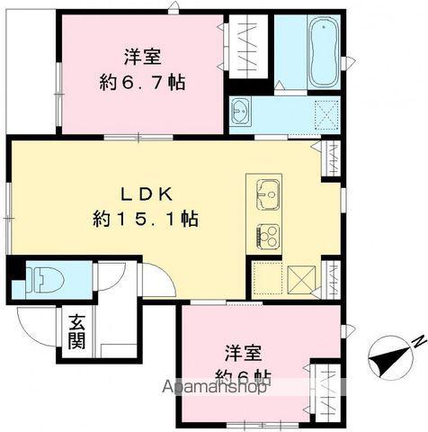 阪和線 東岸和田駅 徒歩7分 2階建 新築(2LDK)の間取り写真