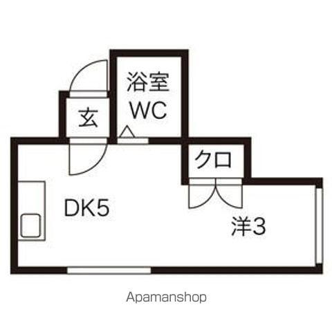北37条シティハイツ(1DK/1階)の間取り写真