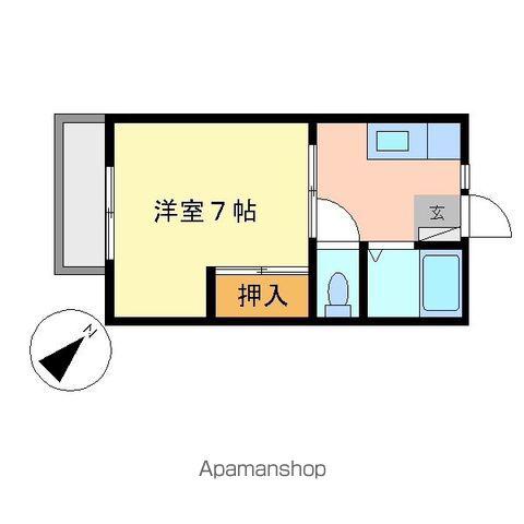 アーバンつくば75号館(1K/1階)の間取り写真