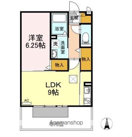 アヴニール大手(1LDK/1階)の間取り写真