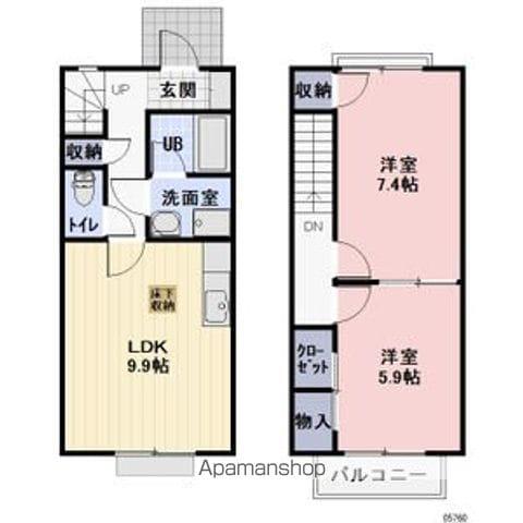 メゾネット慶城Ａ棟(2LDK)の間取り写真