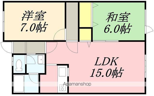 ガーデンハイツ花園(2LDK/2階)の間取り写真