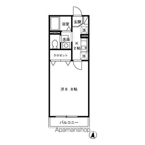 フラッツ西落合(1K/2階)の間取り写真