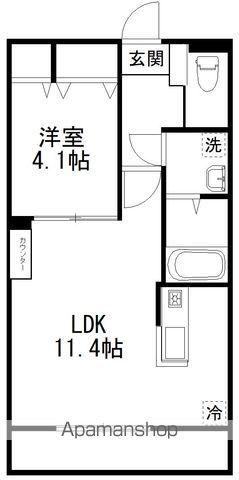 クオーレ鷺沼(1LDK/1階)の間取り写真