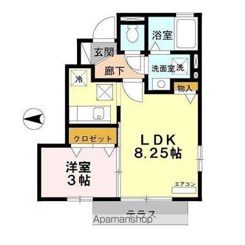 TS ウエスト(1LDK/1階)の間取り写真