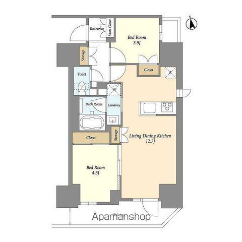 グランカーサ船堀Ⅱ(2LDK/12階)の間取り写真