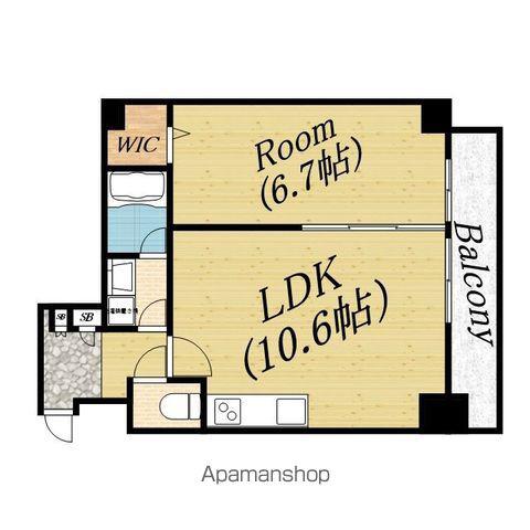リオ城北(1LDK/7階)の間取り写真