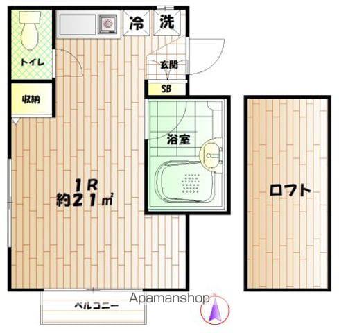 カーメル高円寺(ワンルーム/2階)の間取り写真