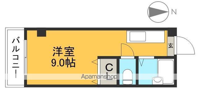 フレグランスみなみ3(ワンルーム/2階)の間取り写真