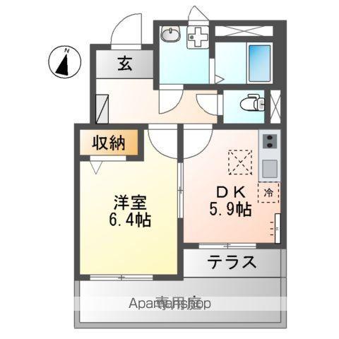 パークテラス・つつじヶ丘(1DK/1階)の間取り写真