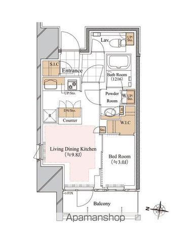 ブランシエスタ白山(1LDK/10階)の間取り写真