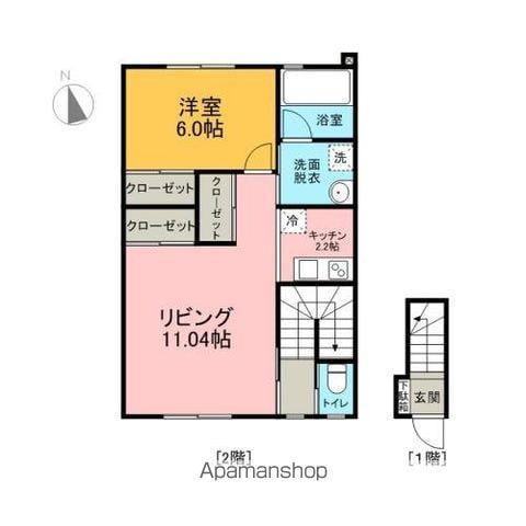 PREFERITA YASUTA(1LDK/2階)の間取り写真