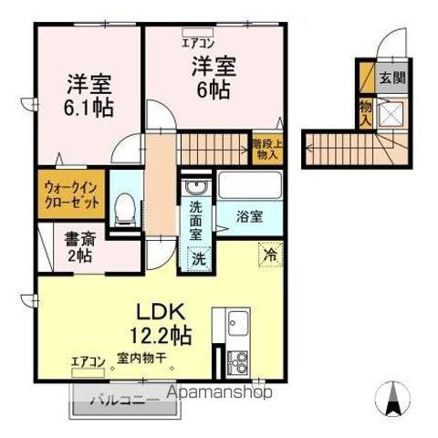 SOAVINO A(2LDK/2階)の間取り写真