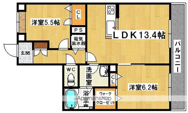 シャーメゾン三国ヶ丘(2LDK/2階)の間取り写真