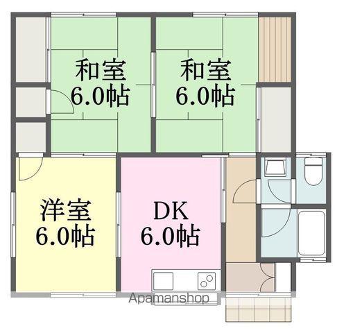 愛媛県松山市 1階建 築47年(3DK)の間取り写真