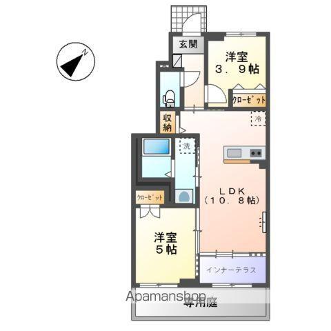 GRANDIR(2LDK/1階)の間取り写真